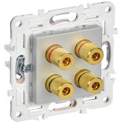 IEK SKANDY Серебряный Аудиорозетка 4-ая SK-A01S.