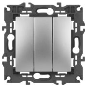 ЭРА 14-1107-03 Elegance Алюминий Выключатель 3-кл