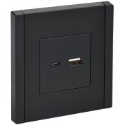 IEK FORTE&PIANO Черный Розетка USB A+C 18Вт FP151.