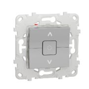 UNICA NEW Выключатель для жалюзи, 2-клавишный, с фиксацией, сх. 4 алюминий NU520830