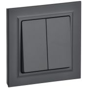 IEK BRITE Графит Выключ. 2-кл. 10А в сборе ВСР10-2-0-БрГ.
