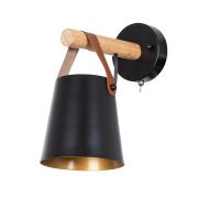 Arte Lamp A7032AP-1BK THOMAS Бра металл/дерево/кожа