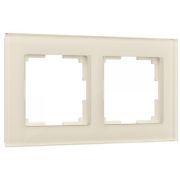 W0021141/ Рамка на 2 поста Favorit (молочный, стекло)