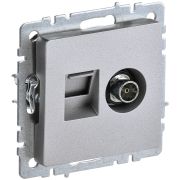 BRITE Розетка двойная TV+RJ45 кат.5E РТВ/РК12-БрА алюм. IEK