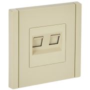 IEK FORTE&PIANO Ваниль Розетка двойная RJ11+RJ45 кат.5E FP435.