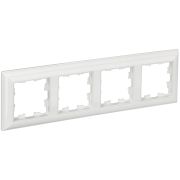 BRITE Рамка 4-мест. РУ-4-Бр белый/белый IEK
