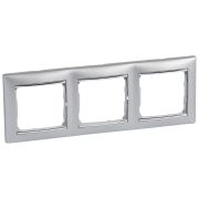 Legrand Valena Алюминий/Серебряный штрих Рамка 3-ая горизонт.
