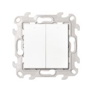Simon 24 Белый Двухклавишный выключатель с подсветкой