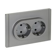 IEK FORTE&PIANO Сталь Розетка 2-я с/з со шт безвинтовое крепление 16А FP523.