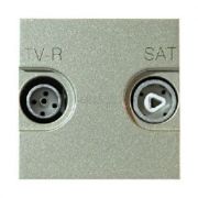Розетка TV-R-SAT одиночная с накладкой, серия Zenit, шампань