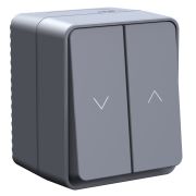 AtlasDesign Profi54 Наруж Антрацит Выключатель 2-клавишный для жалюзи, 2хсх.4