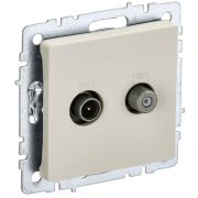 IEK BRITE BASE Бежевый Розетка двойная TV+SAT РТВ/РСп12-БрКр.