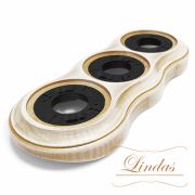 Рамка 3-я на бревно Белый/Патина Золото Lindas 25766