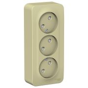 Blanca Розетка 3-ая б/з со шторками 16А, 250В, изолирующая пластина Бежевый BLNRA001317