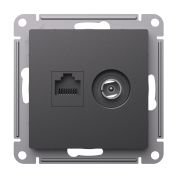 Systeme Electric AtlasDesign Базальт Розетка двойная ТВ + компьютерная RJ45, кат. 5Е