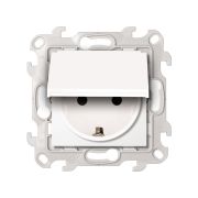 Simon 24 Белая Розетка 2К+3 Sсhuko IP44 c крышкой и защитными шторками