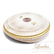 Рамка д/распредкоробки на бревно Белый/Патина Золото Lindas