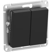 Systeme Electric AtlasDesign Aqua Карбон Выключатель 2-клавишный IP44, сх.5, 10АХ, механизм