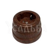 Розетка пластиковая с/з орех серия «Усадба» 30301-14