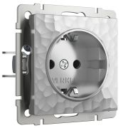 W1271006/ Розетка с заземлением (hammer серебряный)