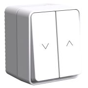 AtlasDesign Profi54 Наруж Белый Выключатель 2-клавишный для жалюзи, 2хсх.4