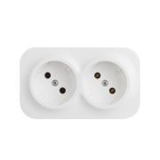 Legrand Quteo Белый Розетка 2-ая б/з без шторок 16 A