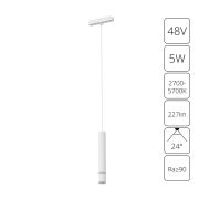 Arte Lamp A2959PL-1WH СВЕТИЛЬНИК ПОДВЕСНОЙ RAPID 48В 5Вт макс 227лм 2700-6500К 95+ 24° smart