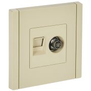 IEK FORTE&PIANO Ваниль Розетка двойная TV+RJ45 кат.6 FP437.