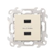 Simon 24 Слоновая кость Зарядное устройство 2хUSB 2,4A
