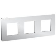 UNICA STUDIO METAL  Рамка 3-постовая, хром/антрацит  NU280656