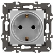 ЭРА 14-2102-03 Elegance Алюминий Розетка с/з со шт