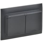 IEK SKANDY Титан Розетка 2-ая с/з с крышкой 16А в сборе IP44 SK-R12T.