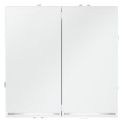 Проходной переключатель встраиваемый VOLTUM S70 двухклавишный с подсветкой 10А, (белый матовый)