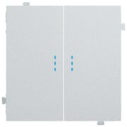 Клавиши для двухклавишного перекрестного выключателя с подсветкой серебро