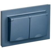 IEK BRITE Маренго Розетка 2-я с кр. 16А в сборе IP44 РСбш12-3-44-БрМ.