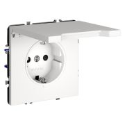 Розетка встраиваемая VOLTUM S70 с заземлением, защитными шторками и крышкой 16А, (белый матовый)