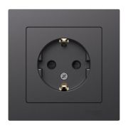 Systeme Electric AtlasDesign Базальт Розетка с/з со шторками, 16А, в сборе