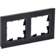 BRITE Рамка 2-мест. РУ-2-2-БрЧ стекло черный IEK