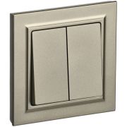 IEK BRITE Шампань Выключ. 2-кл. 10А в сборе ВСР10-2-0-БрШ.