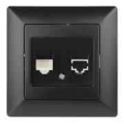 4-302-05  Розетка Intro Solo телефонная RJ11, СУ, антрацит