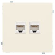 Лицевая панель для двойной информационной розетки крем матовый