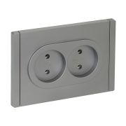 IEK FORTE&PIANO Сталь Розетка 2-я б/з безвинтовое крепление 10А FP526.