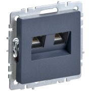 IEK BRITE BASE Маренго Розетка компьютерная двойная RJ45 кат.5E РК10-2-БрМ.