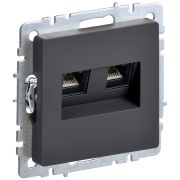 IEK BRITE BASE Графит Розетка двойная RJ11+RJ45 кат.5E РК/Т12-БрГ.
