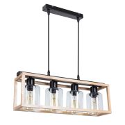 Arte Lamp A7025SP-4BK DUBLIN Светильник подвесной черный металл/дерево/стекло