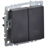 IEK BRITE BASE Черный Выключ. жалюзи 10А ВС10-1-5-БрЧ.