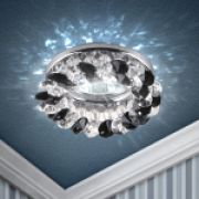 DK16 CH/WH/BK Светильник декор круглый с хрусталиками ЭРА MR16,12V/220V, 50W, хром/прозра