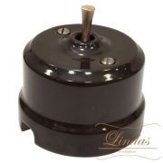 Тумблерный выключатель коричневый ручка медь, Lindas 34412-С