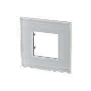 Рамка 1-постовая, 2-модульная, серия Zenit, стекло белое