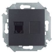 Simon 15 Графит Розетка компьютерная RJ45 кат.5е (АМР)